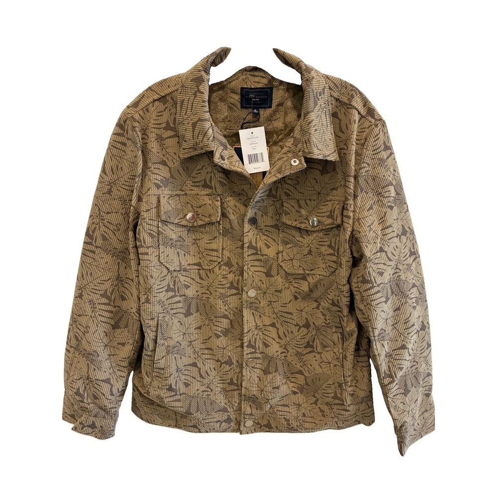 MARC ASHER New York~Men's Brown Nature Print Snap Button Jacket Size M~NWT